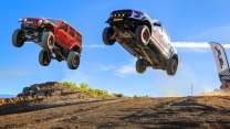 Ultimate Crash Battle! Raptor FULL Send to FLAT, Jeep Rubicon gets ROLLED by the Whoops