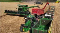 4 Combine Harvesters Fendt, Claas, JD Tractors Agriculture Wheat Harvest